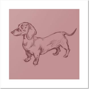 cute  dachshund Posters and Art